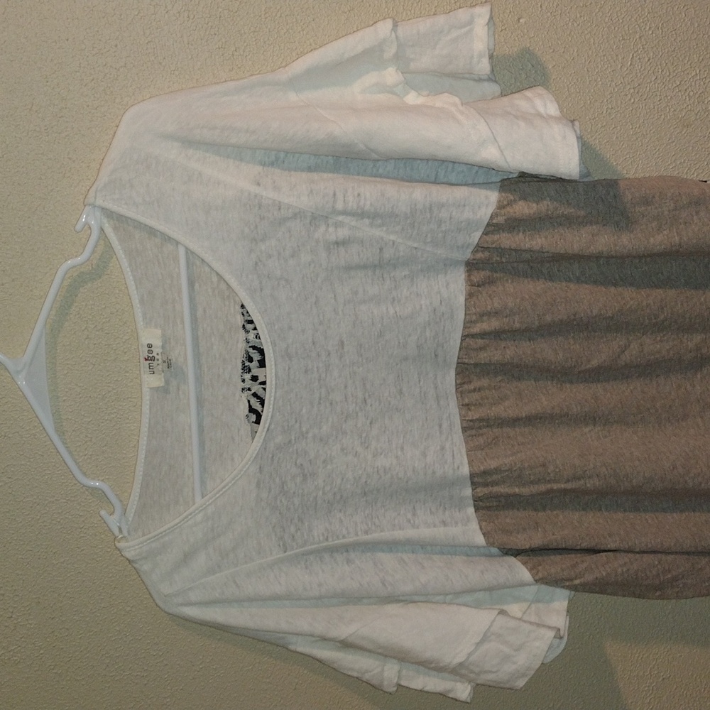 Umgee Linen Blend Leopard Print Short Sleeve Top S - image 2